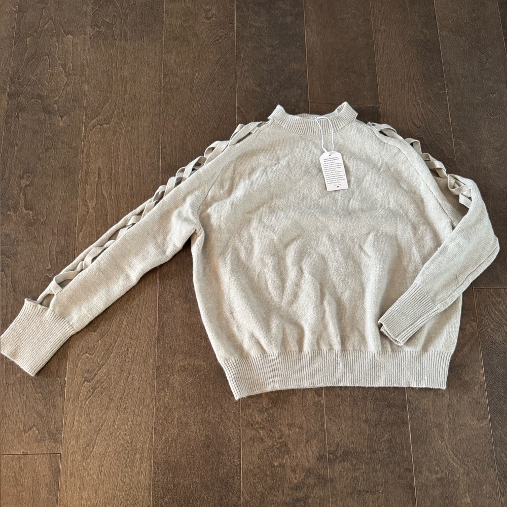 Women's Grey Sweater with Unique Sleeve Design